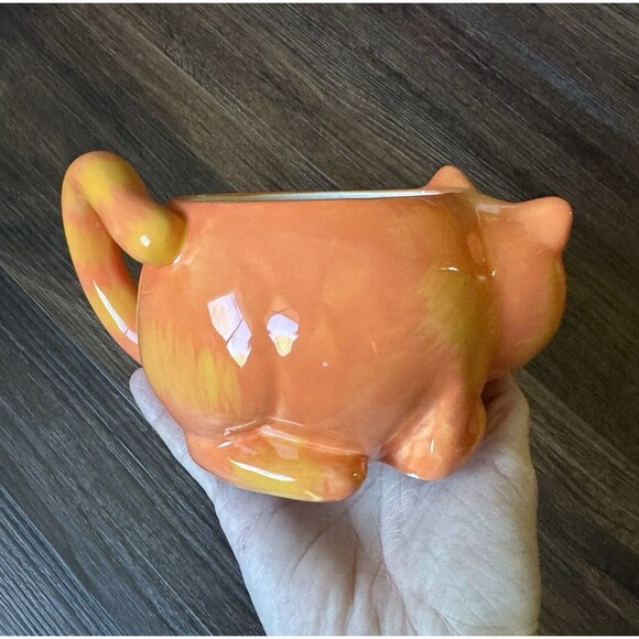 Vintage Mug Carnation Coffee Mate Orange Cheshire Cat Large Collectible Cup - Picture 4 of 7